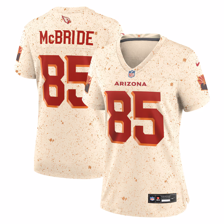 Women's Arizona Cardinals Trey McBride Nike Natural 2025 Rivalries Collection Game Jersey - Ujersey Shop