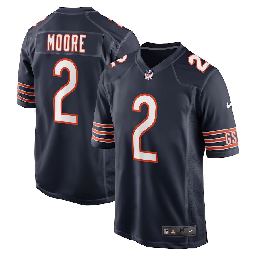 Men's Chicago Bears D.J. Moore Nike Navy Team Color Game Jersey - Ujersey Shop