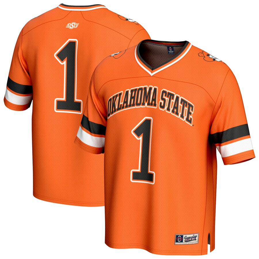 Youth GameDay Greats #1 Orange Oklahoma State Cowboys Lightweight Collegiate Football Fashion Jersey - Ujersey Shop