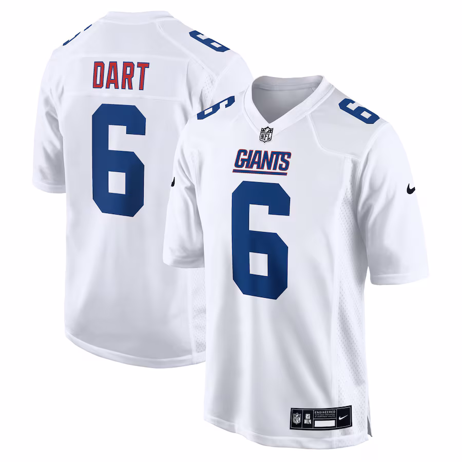Men's New York Giants Jaxson Dart Nike White Fashion Game Jersey - Ujersey Shop