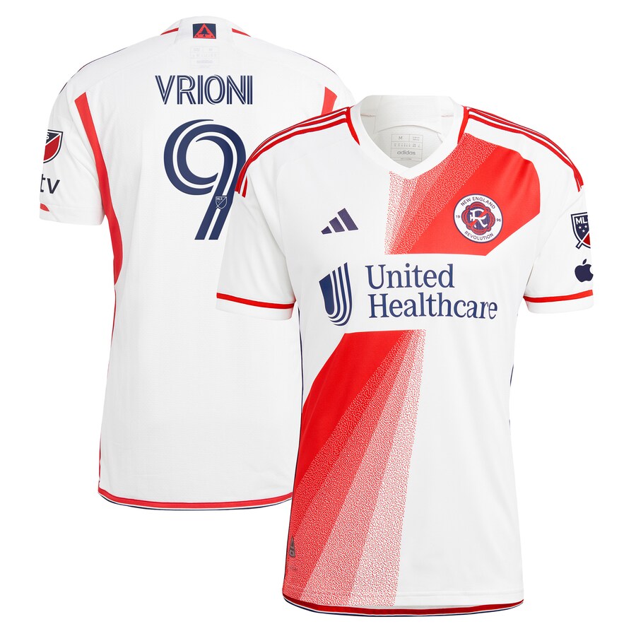 Men's New England Revolution Giacomo Vrioni adidas White 2023 Defiance Authentic Jersey - Ujersey Shop