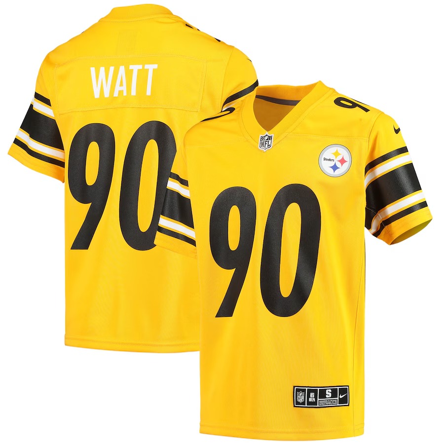 Youth Pittsburgh Steelers T.J. Watt Nike Gold Inverted Team Game Jersey - Ujersey Shop