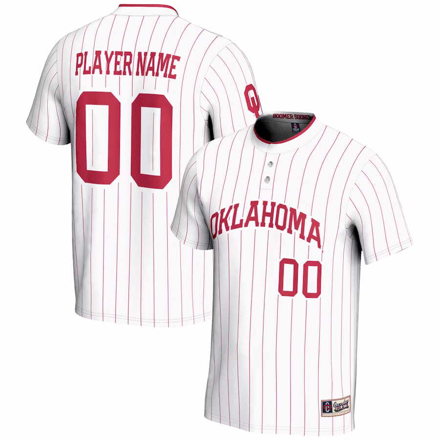 Oklahoma Sooners GameDay Greats Youth NIL Pick-A-Player Lightweight Softball Jersey - White - Ujersey Shop