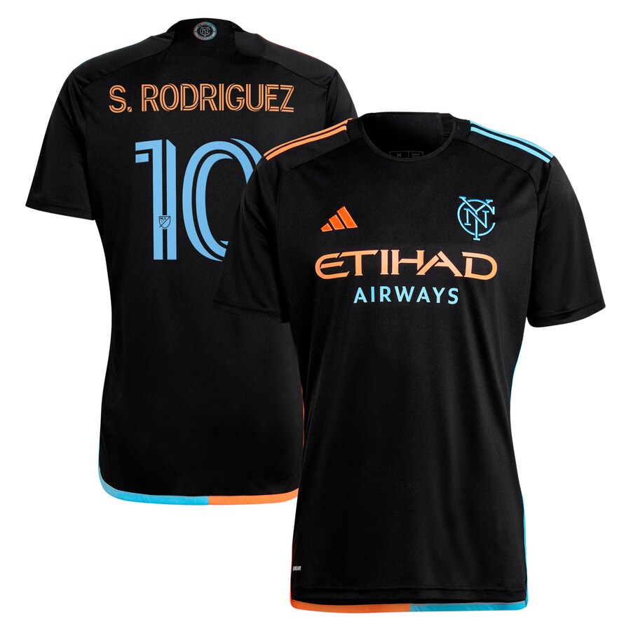 Men's New York City FC Santiago Rodríguez adidas Black 2024 24/7 Kit Replica Player Jersey - Ujersey Shop