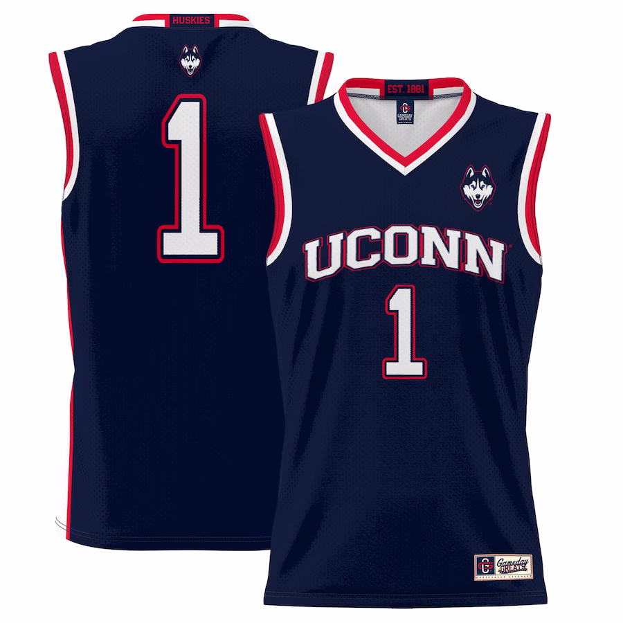 #1 UConn Huskies GameDay Greats Youth Lightweight Basketball Jersey - Navy - Ujersey Shop