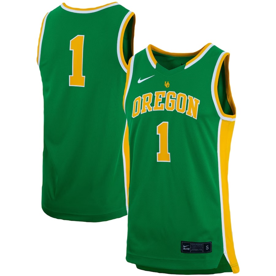 #1 Oregon Ducks Nike Unisex Women's Basketball Throwback Replica Jersey - Green - Ujersey Shop
