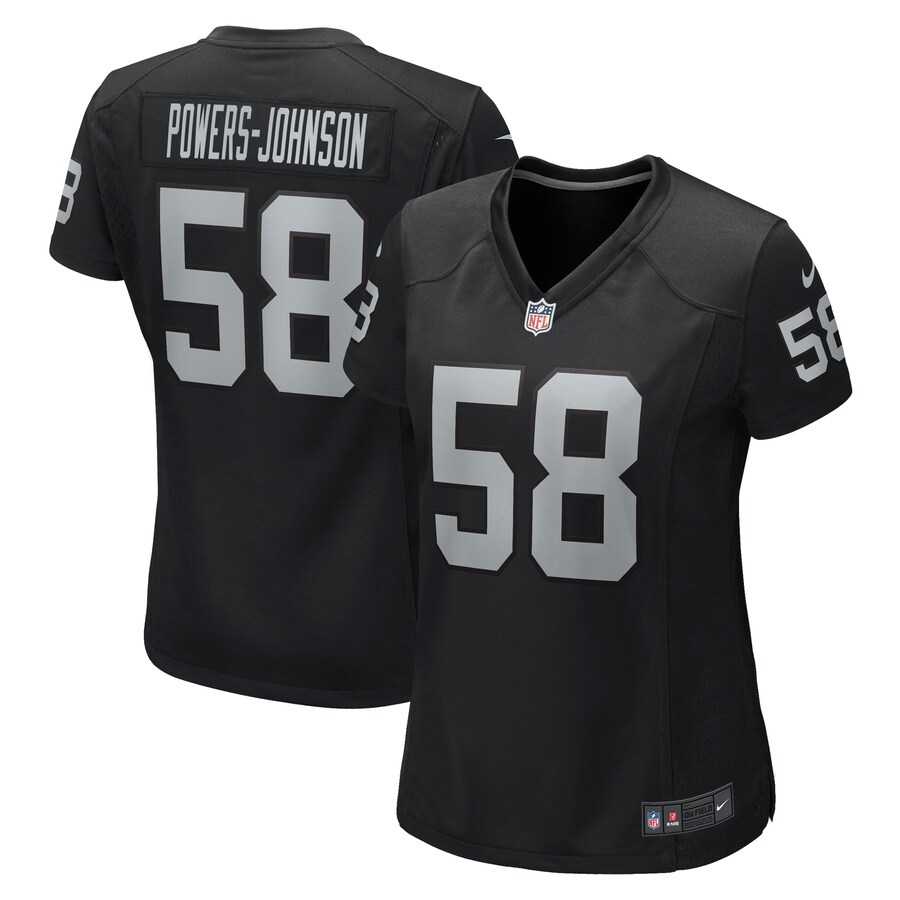 Women's Las Vegas Raiders Jackson Powers-Johnson Nike Black Game Jersey - Ujersey Shop
