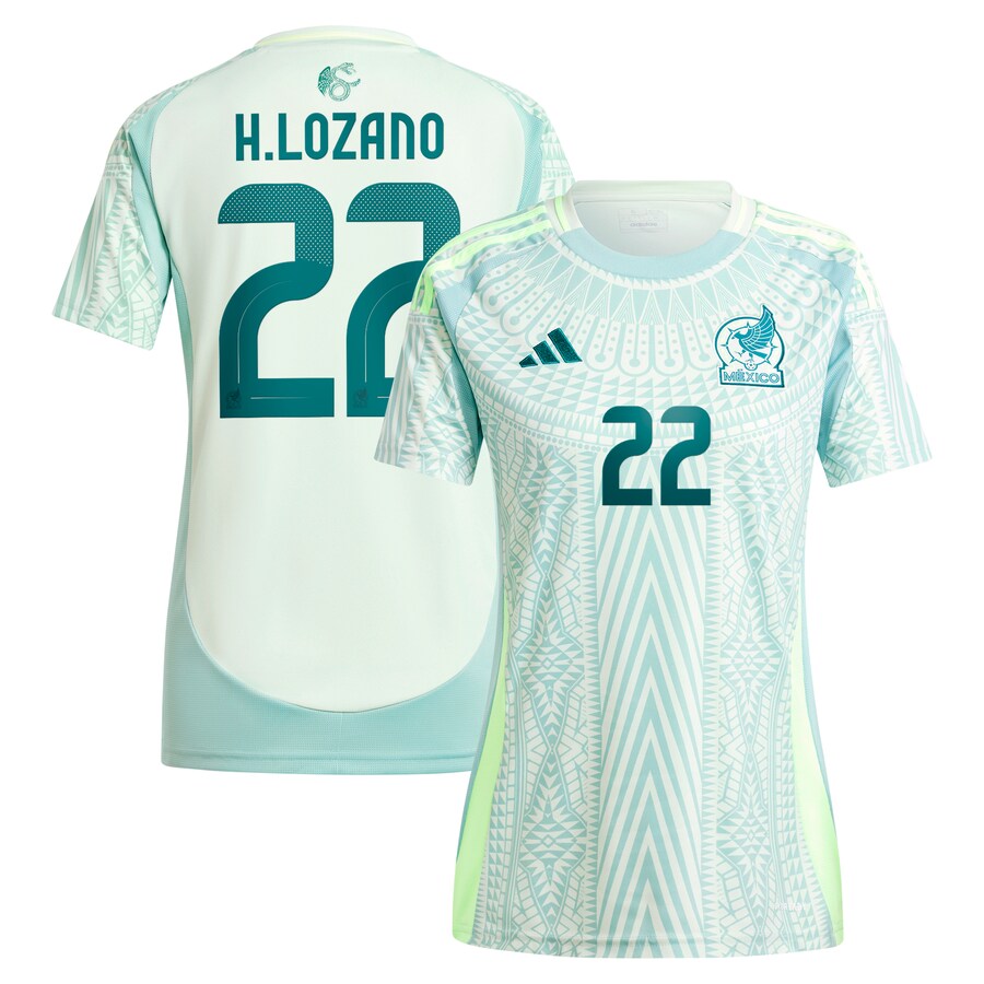 Women's Mexico National Team Hirving Lozano adidas Green 2024 Away Replica Player Jersey - Ujersey Shop