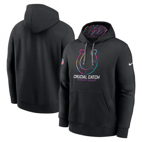 Men's Indianapolis Colts Black 2024 Crucial Catch Club Pullover Hoodie - Ujersey Shop