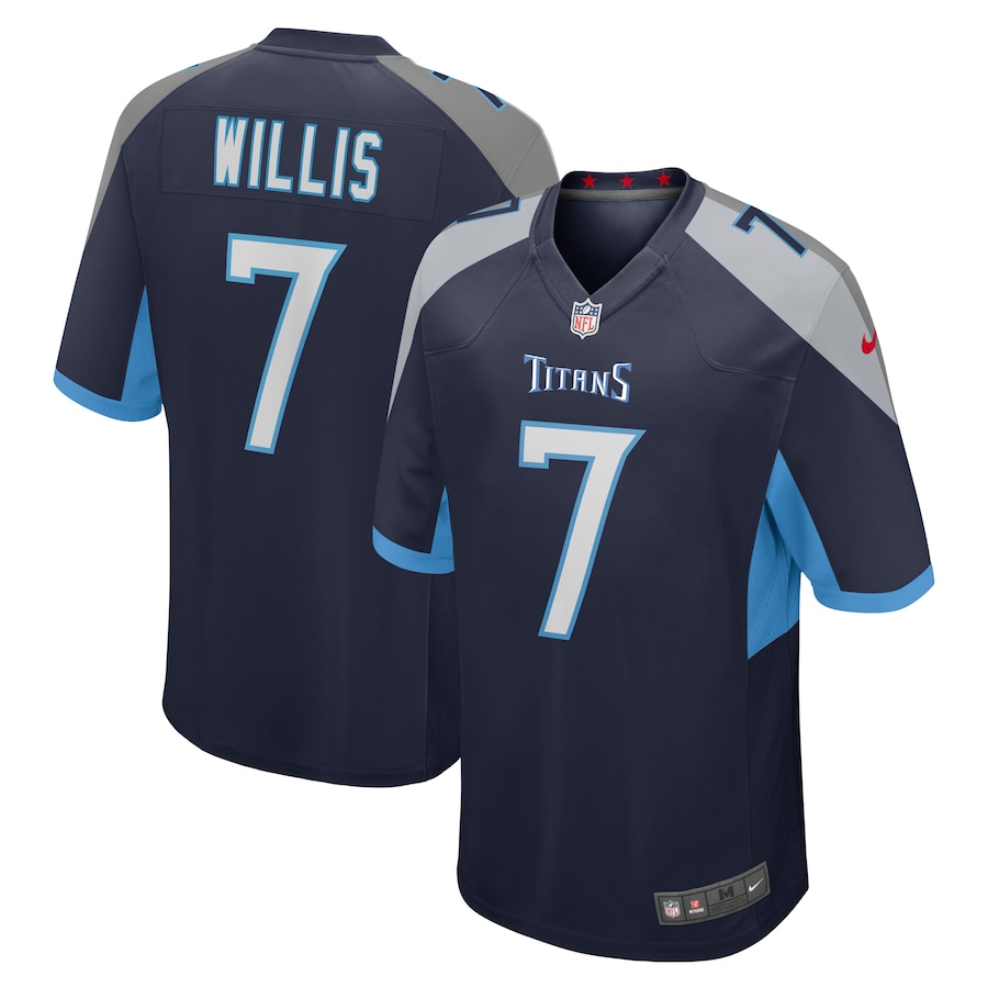 Men's Tennessee Titans Malik Willis Nike Navy Player Game Jersey - Ujersey Shop