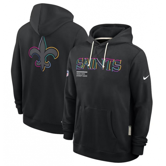 Men's New Orleans Saints Black 2025 Crucial Catch Dri-FIT Hoodie - Ujersey Shop