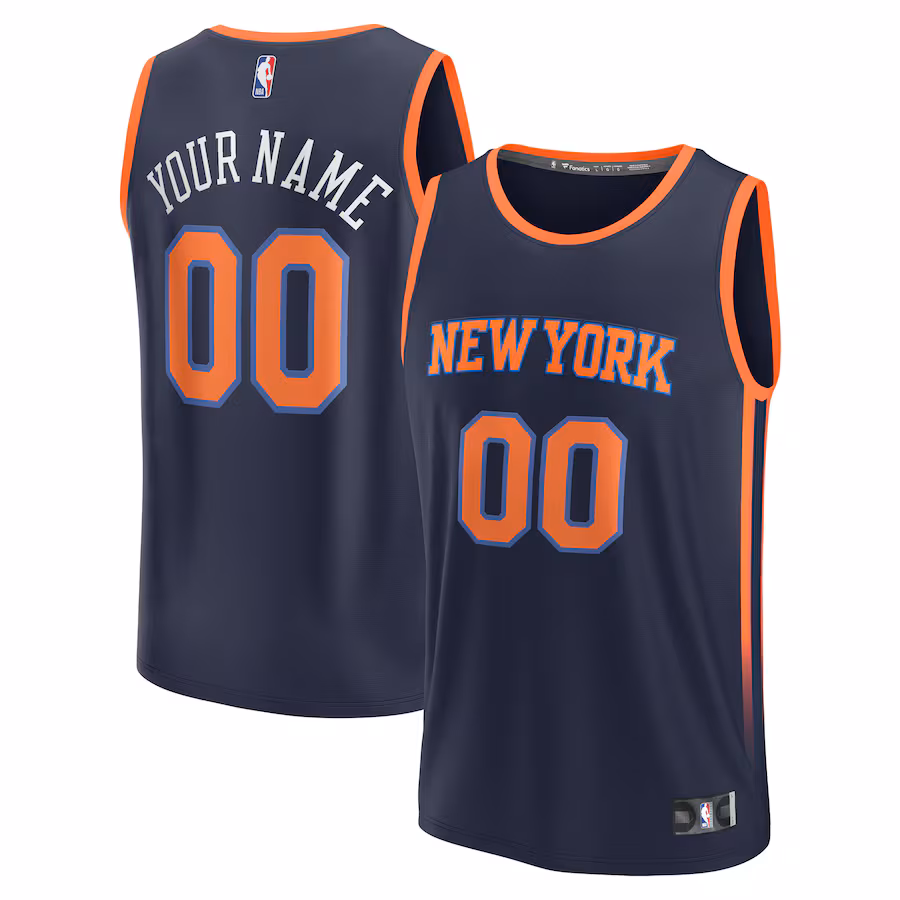 Men's New York Knicks  Fanatics Navy Fast Break Custom Jersey - Statement Edition - Ujersey Shop