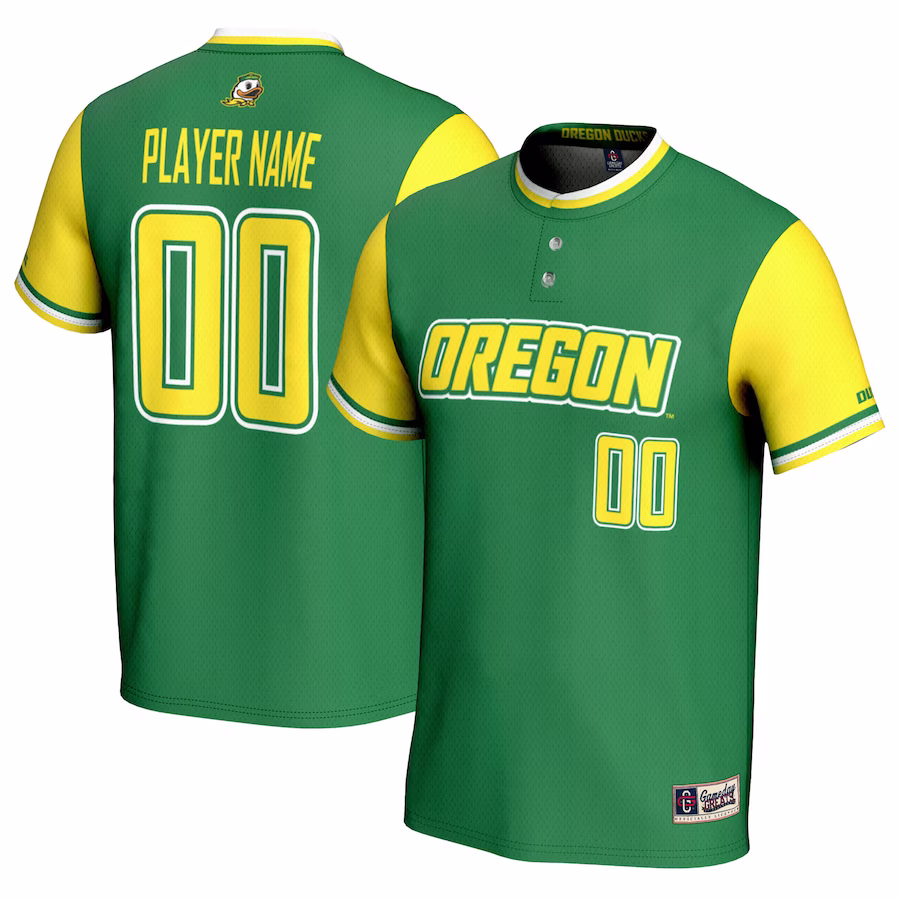 Oregon Ducks GameDay Greats Youth NIL Pick-A-Player Lightweight Softball Jersey - Green - Ujersey Shop