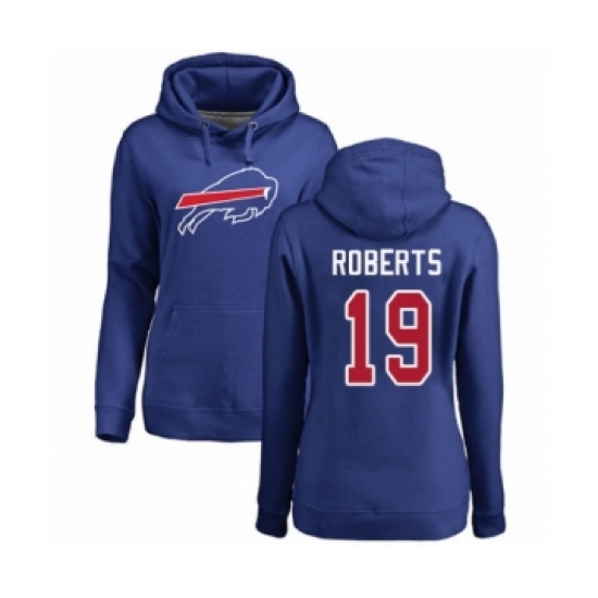 Football Women's Buffalo Bills #19 Andre Roberts Royal Blue Name & Number Logo Pullover Hoodie - Ujersey Shop