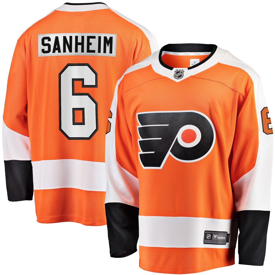 Men's Philadelphia Flyers Travis Sanheim Fanatics Branded Orange Home Breakaway Jersey - Ujersey Shop