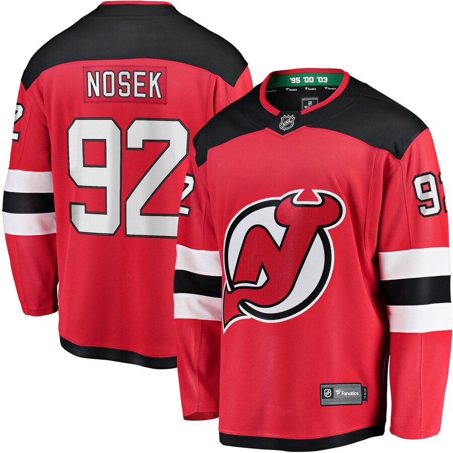 Men's New Jersey Devils Tomas Nosek Fanatics Branded Red Home Breakaway Jersey - Ujersey Shop