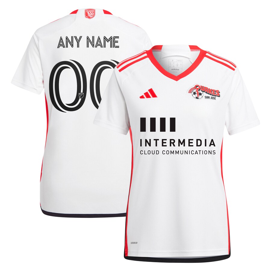 Women's San Jose Earthquakes  adidas White 2024 The 50 Kit Replica Custom Jersey - Ujersey Shop