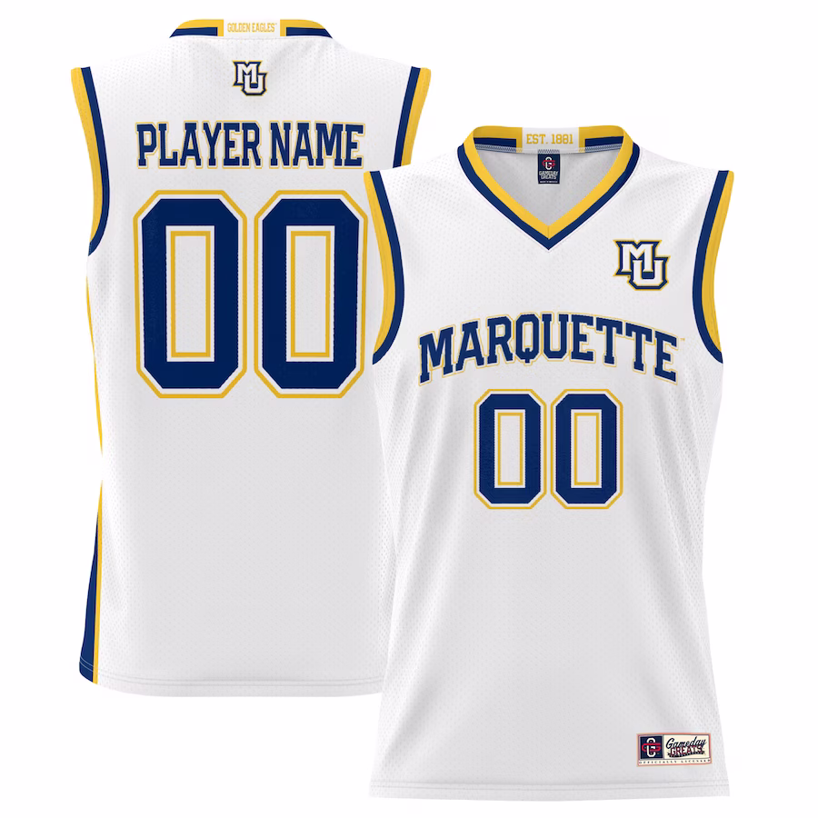 Marquette Golden Eagles GameDay Greats Youth NIL Pick-A-Player Lightweight Basketball Jersey - White - Ujersey Shop