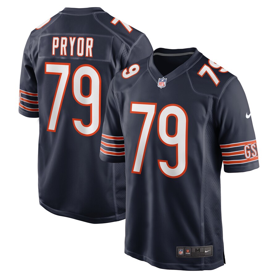 Men's Chicago Bears Matt Pryor Nike Navy Game Jersey - Ujersey Shop
