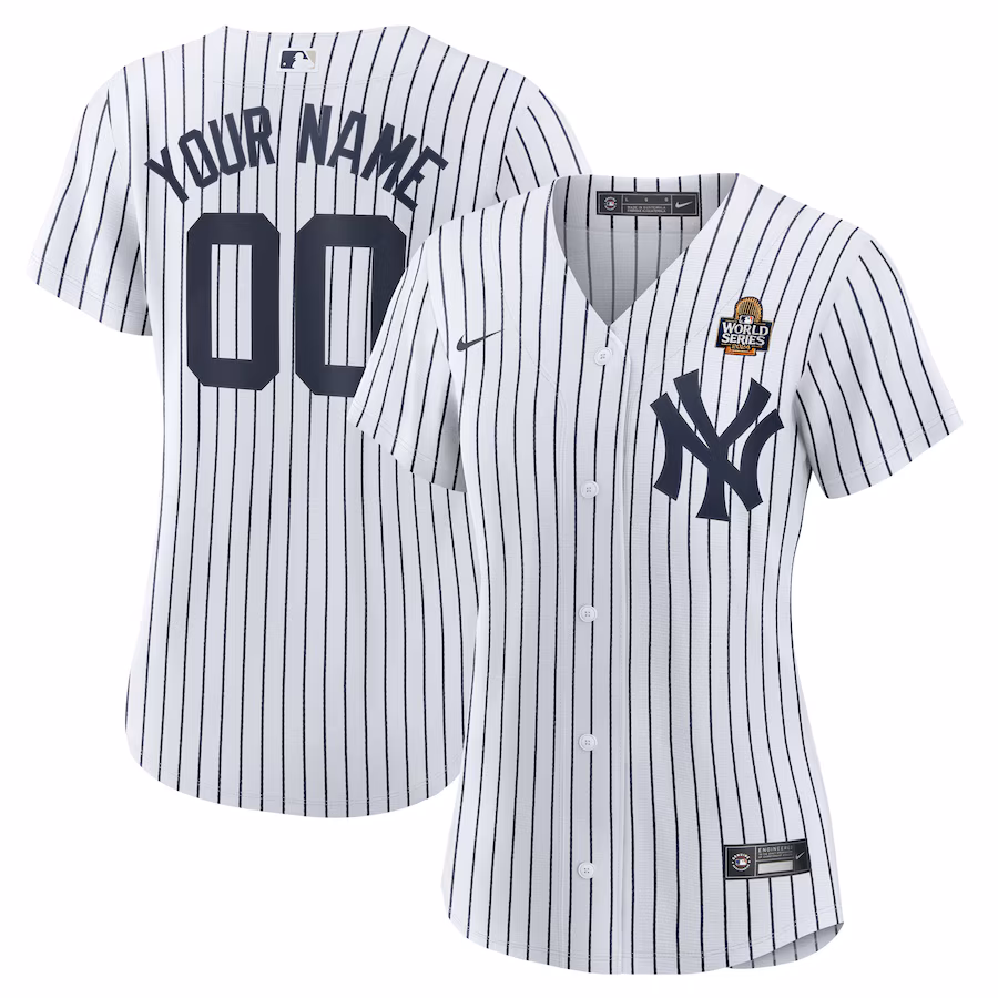 Women's New York Yankees Nike White 2024 World Series Home Replica Custom Jersey - Ujersey Shop