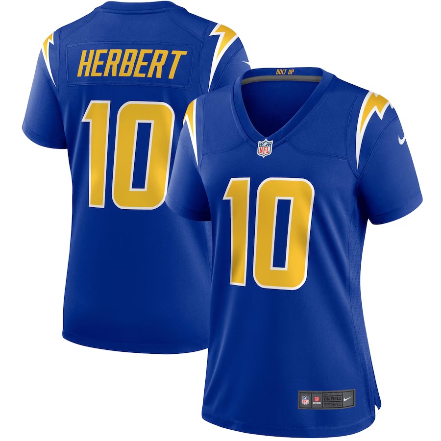 Women's Los Angeles Chargers Justin Herbert Nike Royal Game Jersey - Ujersey Shop