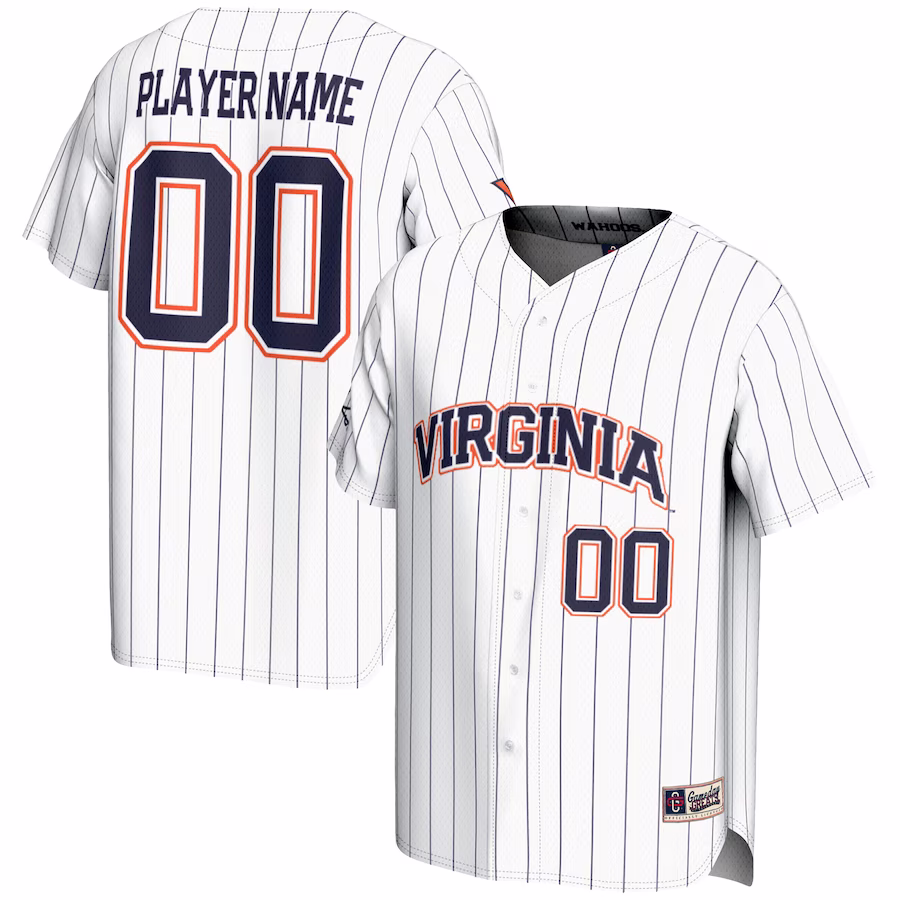 Virginia Cavaliers GameDay Greats NIL Pick-A-Player Lightweight Baseball Jersey - White - Ujersey Shop