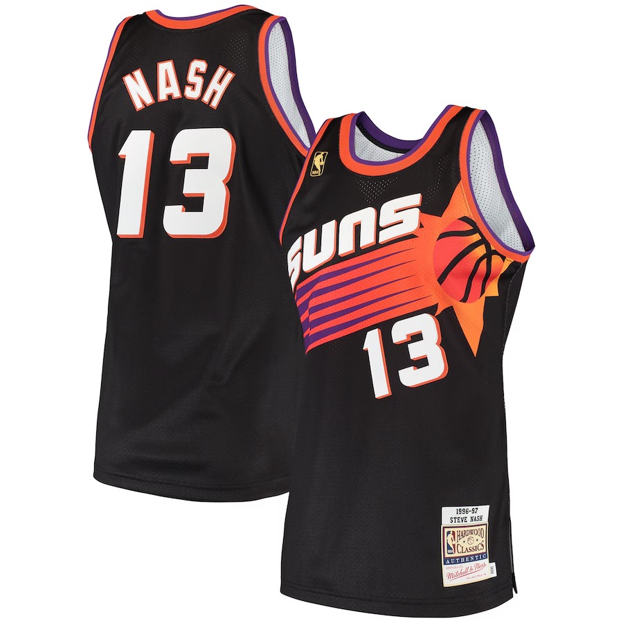 Men's Phoenix Suns Steve Nash Mitchell & Ness Black 1996/97 Hardwood Classics Authentic Jersey - Ujersey Shop