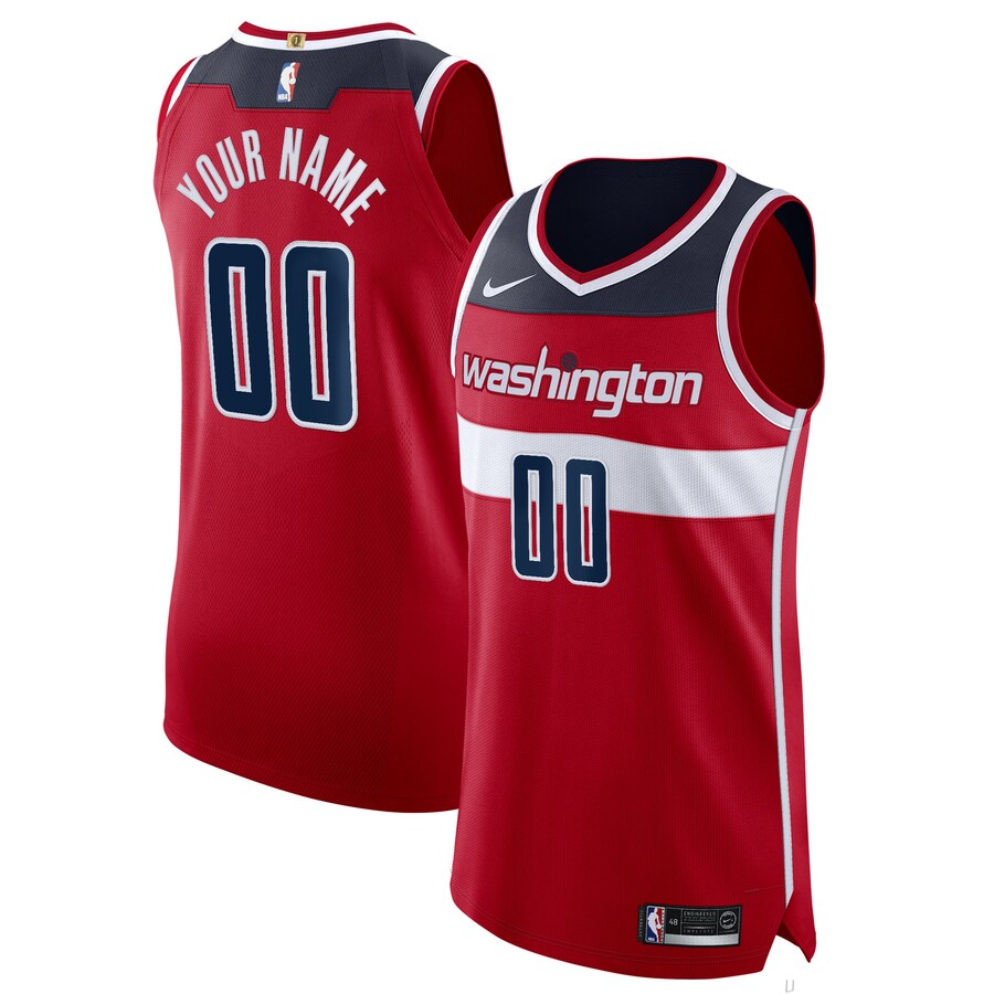 Men's Washington Wizards Nike Red 2020/21 Authentic Custom Jersey - Icon Edition - Ujersey Shop