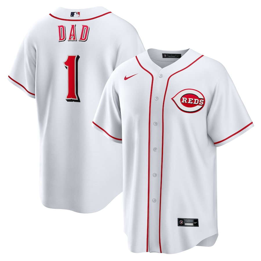 Men's Cincinnati Reds Nike White #1 Dad Home Replica Jersey - Ujersey Shop