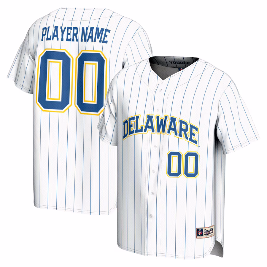 Delaware Fightin' Blue Hens GameDay Greats NIL Pick-A-Player Baseball Lightweight Jersey - White - Ujersey Shop