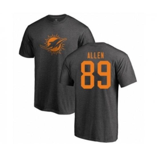 Football Miami Dolphins #89 Dwayne Allen Ash One Color T-Shirt - Ujersey Shop