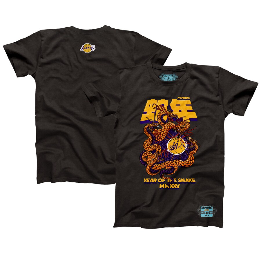 Unisex Los Angeles Lakers NBALab x Hyperfly Heather Black Year of the Snake Lunar New Year Collection T-Shirt - Ujersey Shop