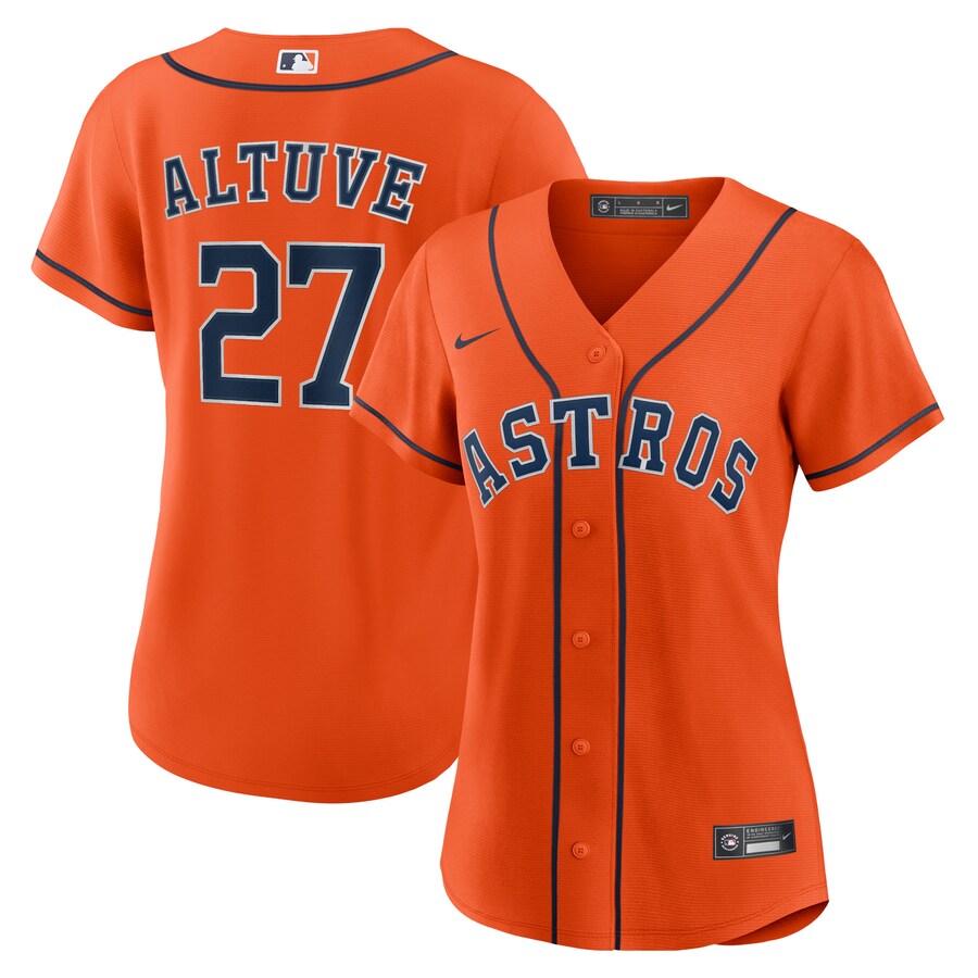 Women's Houston Astros Jose Altuve Nike Orange Alternate Replica Player Jersey - Ujersey Shop