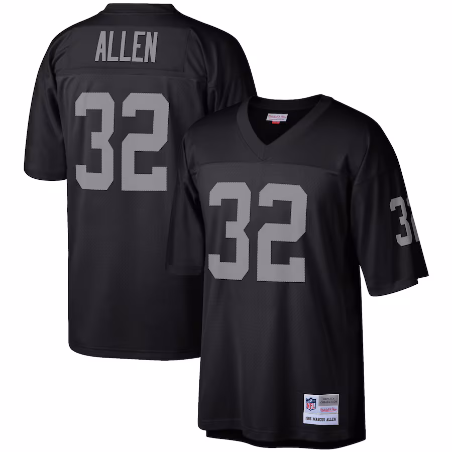 Men's Las Vegas Raiders Marcus Allen Mitchell & Ness Black Legacy Replica Jersey - Ujersey Shop