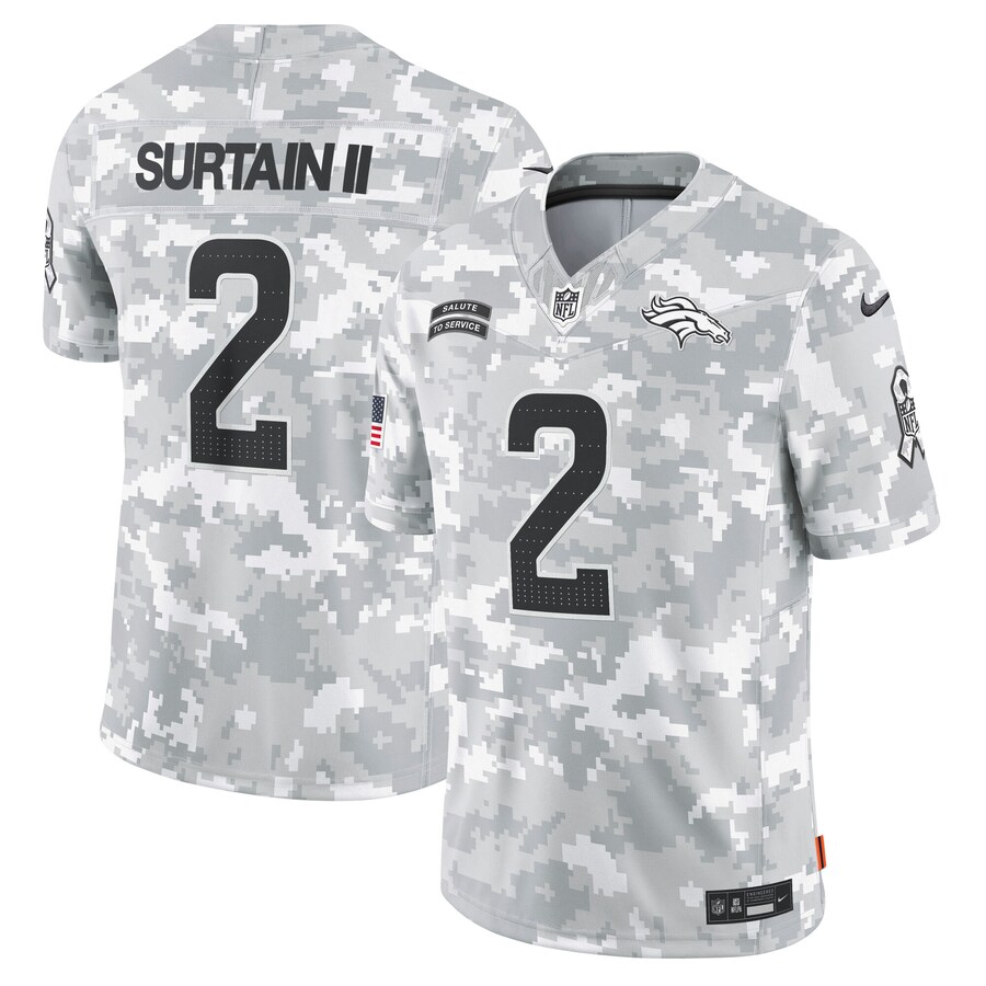 Men's Denver Broncos Patrick Surtain II Nike Arctic Camo 2024 Salute to Service Limited Jersey - Ujersey Shop
