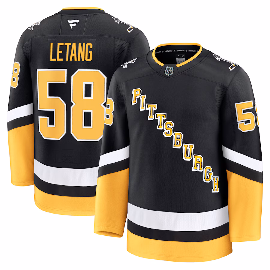 Men's Pittsburgh Penguins Kris Letang Fanatics Black Alternate Premium Jersey - Ujersey Shop