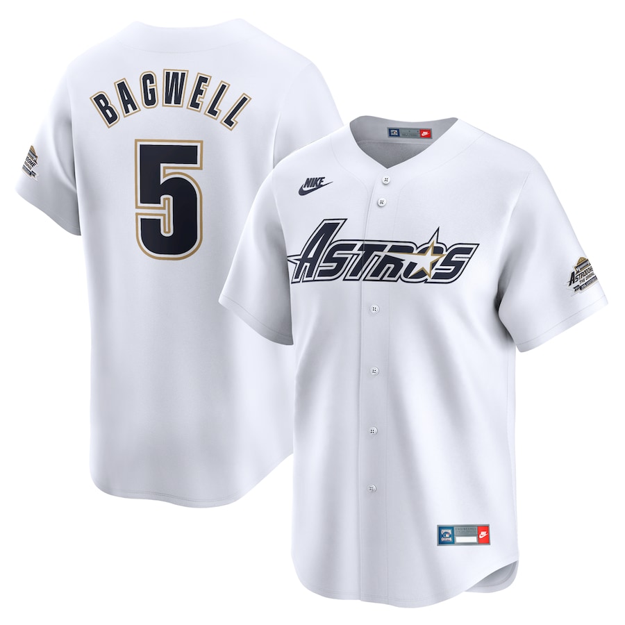 Men's Houston Astros Jeff Bagwell Nike White Throwback Cooperstown Collection Limited Jersey - Ujersey Shop