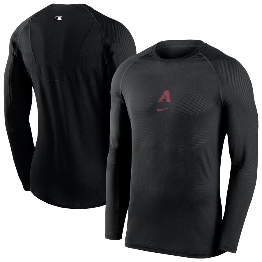 Men's Arizona Diamondbacks Nike Black Authentic Collection Raglan Long Sleeve T-Shirt - Ujersey Shop
