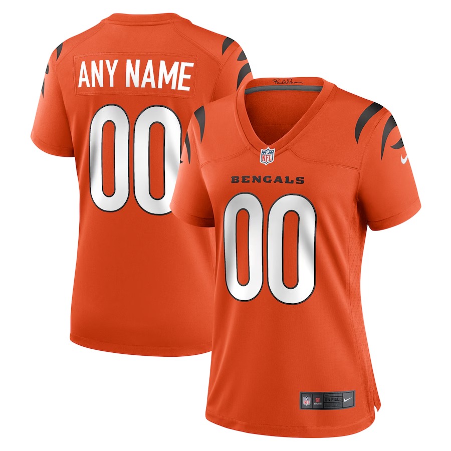 Women's Cincinnati Bengals Nike Orange Alternate Game Custom Jersey - Ujersey Shop