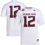 #12 Texas A&M Aggies adidas Premier Football Jersey - White - Ujersey Shop