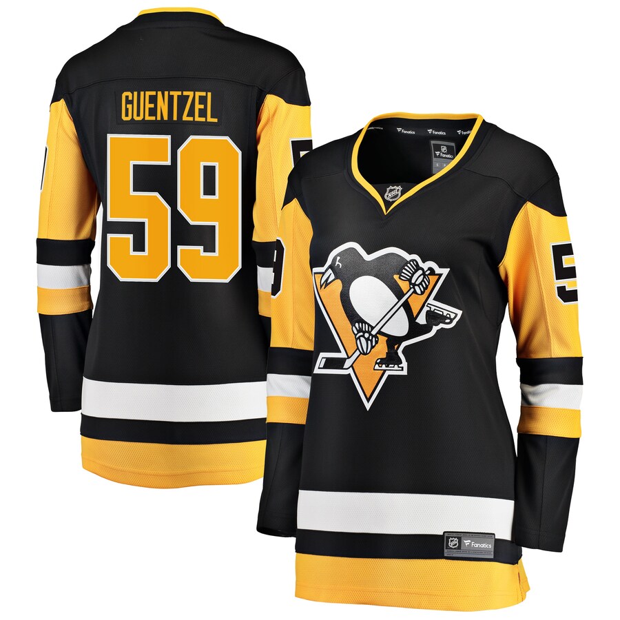 Women's Pittsburgh Penguins Jake Guentzel Fanatics Branded Black Home Premier Breakaway Player Jersey - Ujersey Shop