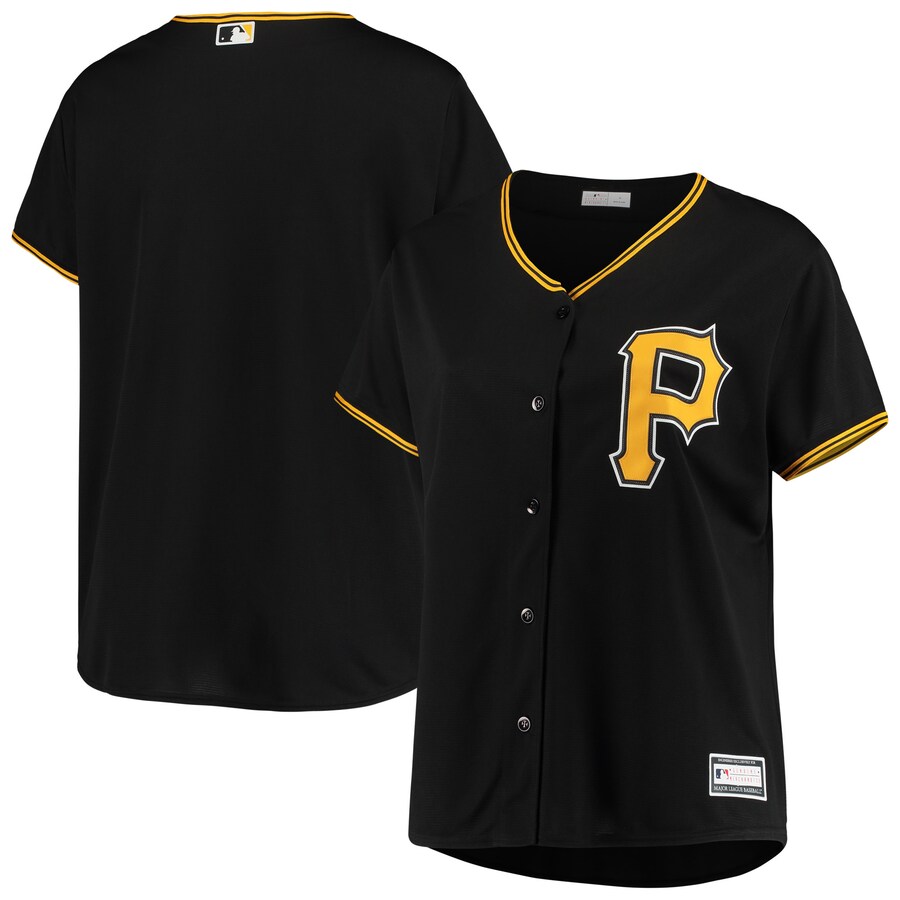 Women's Pittsburgh Pirates Black Plus Size Alternate Replica Team Jersey - Ujersey Shop