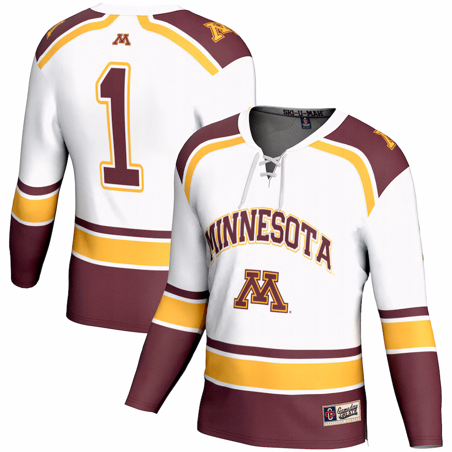 Youth GameDay Greats #1 White Minnesota Golden Gophers Hockey Jersey - Ujersey Shop