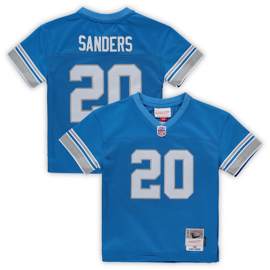 Preschool Detroit Lions Barry Sanders Mitchell & Ness Blue 1996 Retired Legacy Jersey - Ujersey Shop