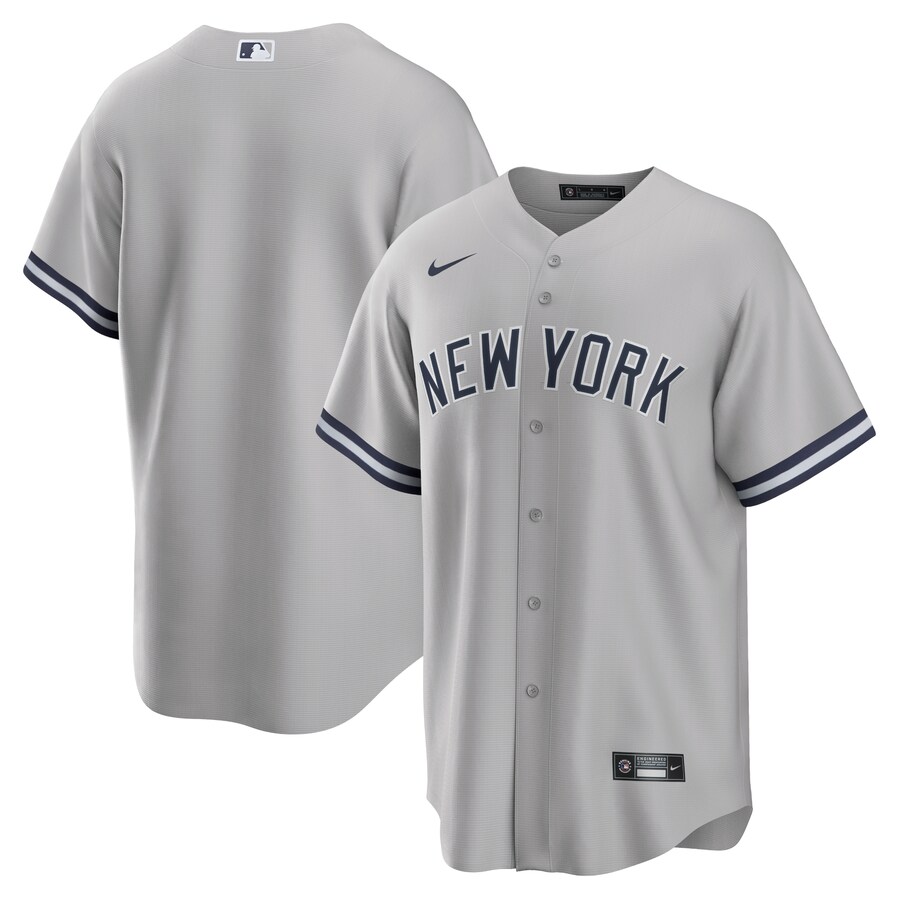 Men's New York Yankees Nike Gray Road Replica Team Jersey - Ujersey Shop