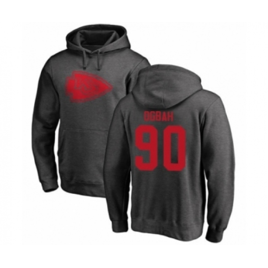 Football Kansas City Chiefs #90 Emmanuel Ogbah Ash One Color Pullover Hoodie - Ujersey Shop