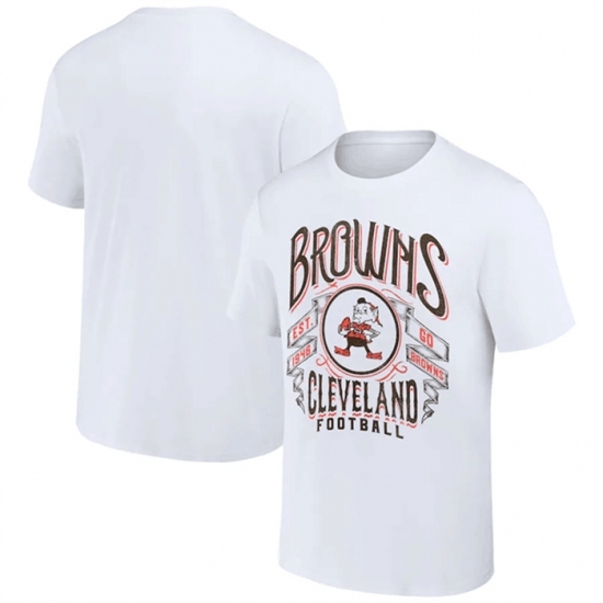 Men's Cleveland Browns White X Darius Rucker Collection Vintage Football T Shirt - Ujersey Shop
