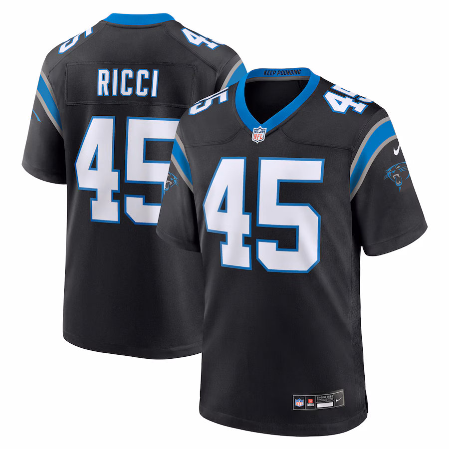 Men's Carolina Panthers Giovanni Ricci Nike Black Team Game Jersey - Ujersey Shop