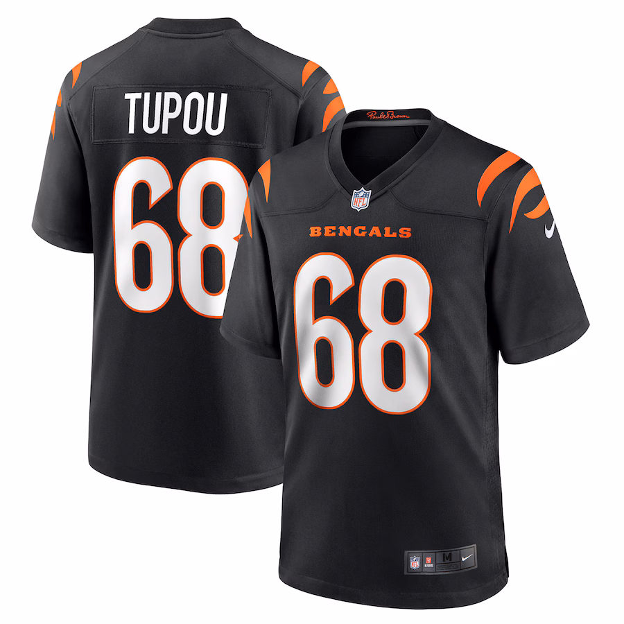 Men's Cincinnati Bengals Josh Tupou Nike Black Game Player Jersey - Ujersey Shop