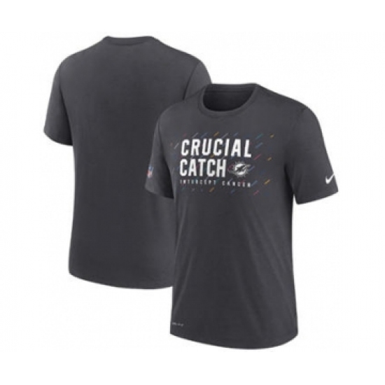 Men's Miami Dolphins Charcoal 2021 Crucial Catch Performance T-Shirt - Ujersey Shop